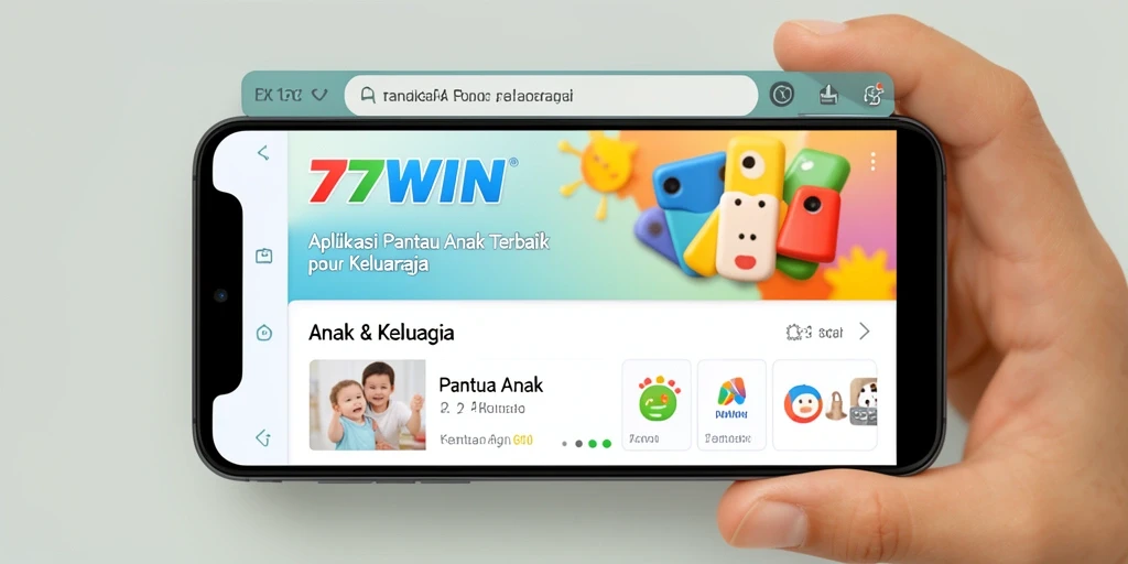 Tampilan antarmuka 77WIN yang intuitif untuk memantau anak.