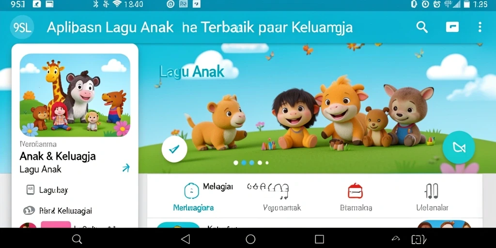 Tampilan antarmuka aplikasi 9SL yang ceria dan menarik untuk anak-anak.