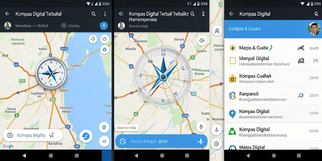 Tampilan antarmuka Kompas Digital D06 yang sederhana dan informatif.