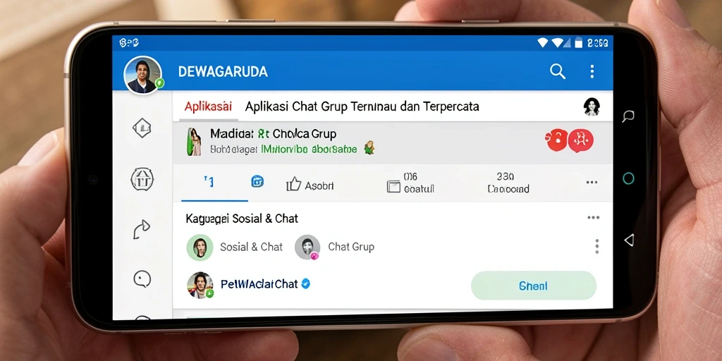 Antarmuka DEWAGARUDA yang sederhana dan interaktif untuk Chat Grup.