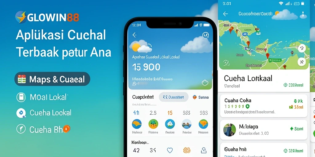 Antarmuka GLOWIN88 menampilkan informasi cuaca lokal yang jelas dan informatif.