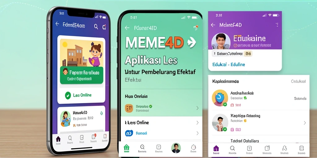Tampilan antarmuka aplikasi Les Online yang menarik dan mudah digunakan.