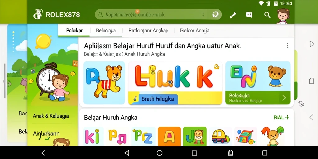 Tampilan antarmuka aplikasi Belajar Huruf Angka yang menarik dan interaktif.