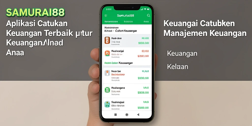 Antarmuka aplikasi SAMURAI88 untuk catatan keuangan yang praktis.
