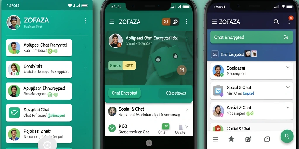 Antarmuka aplikasi ZOFAZA yang user-friendly dan aman untuk chatting.